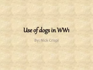 Use of dogs in WW1