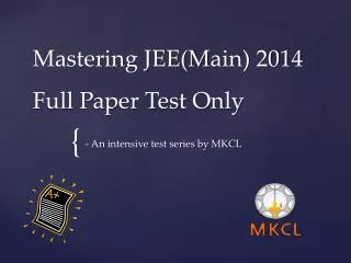 Mastering JEE(Main) 2014 Full Paper Test Only