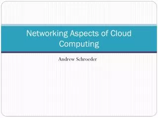 networking aspects of cloud computing