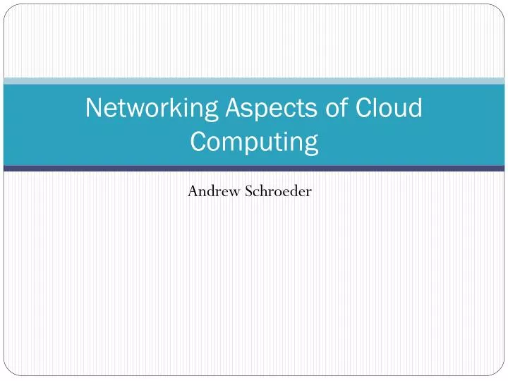 networking aspects of cloud computing