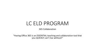 LC ELD PROGRAM