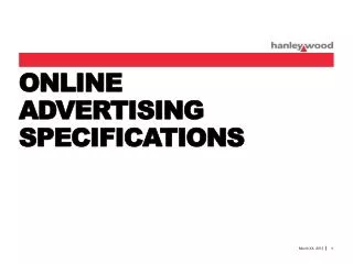 ONLINE ADVERTISING SPECIFICATIONS