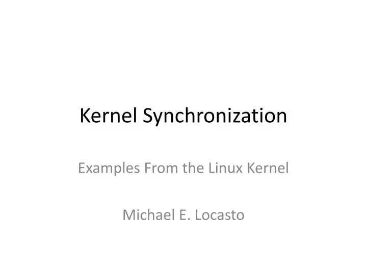 kernel synchronization