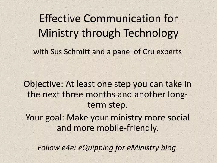 effective communication for ministry through technology