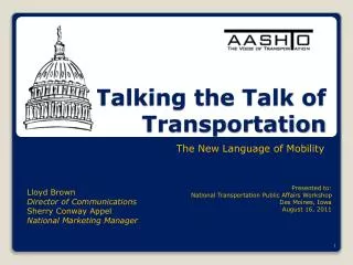 Talking the Talk of Transportation