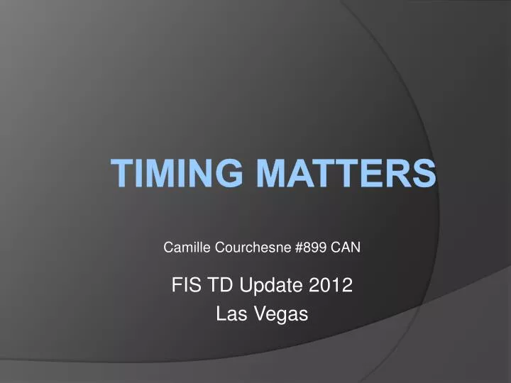 camille courchesne 899 can fis td update 2012 las vegas