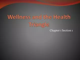 Wellness and the Health Triangle