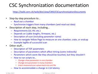 CSC Synchronization documentation