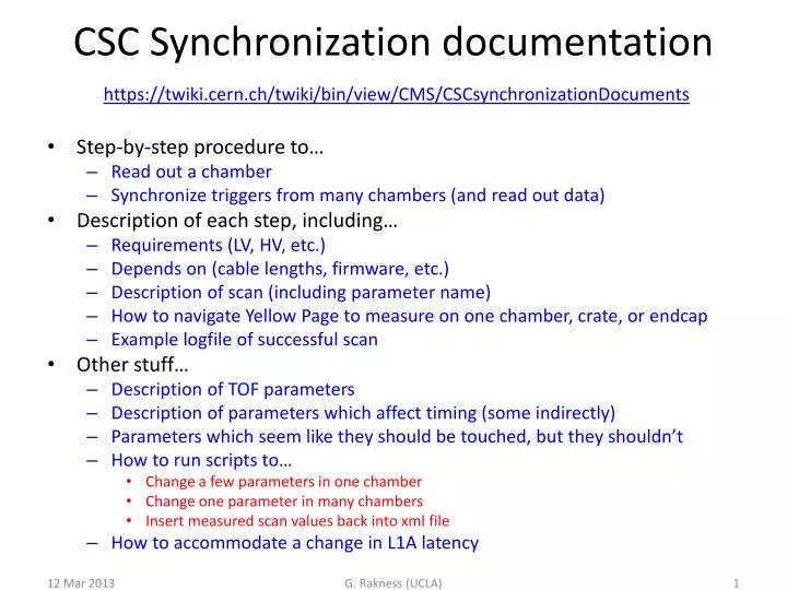 csc synchronization documentation