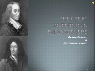 The Great Inventors &amp; Philosophers