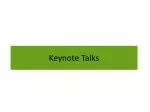 Keynote Talks - slide 1