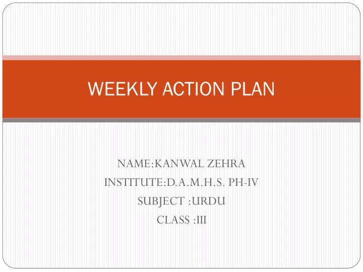 weekly action plan