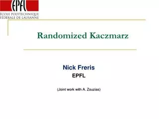 Randomized Kaczmarz