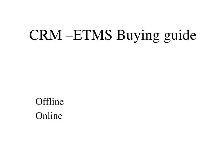 crm etms buying guide