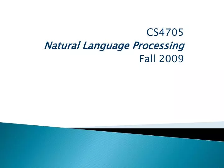 cs4705 natural language processing fall 2009