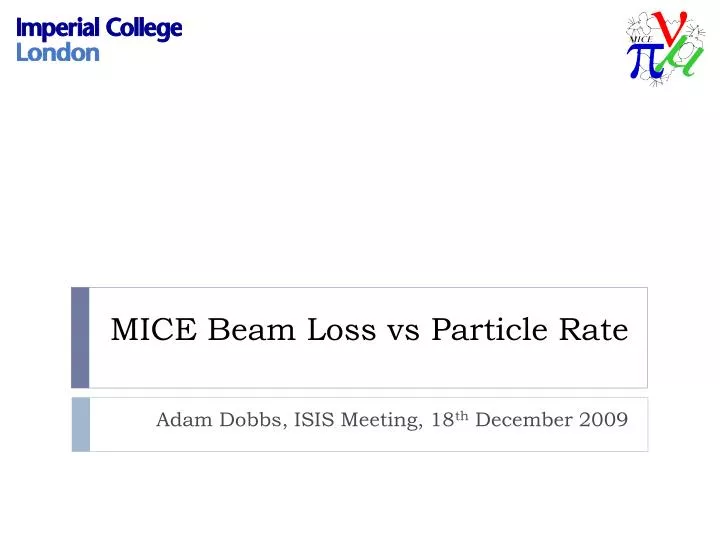 mice beam loss vs particle rate