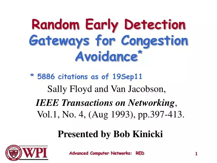 random early detection gateways for congestion avoidance