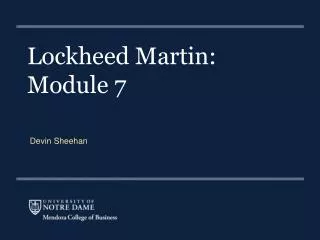 Lockheed Martin: Module 7
