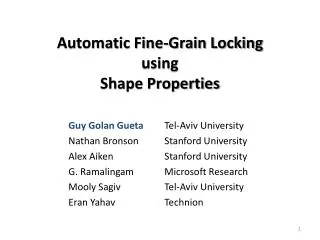 Automatic Fine-Grain Locking using Shape Properties