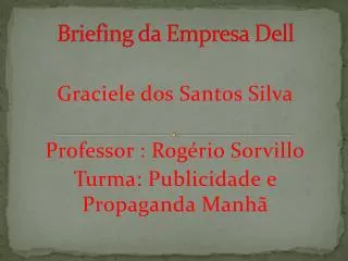 Briefing da Empresa Dell