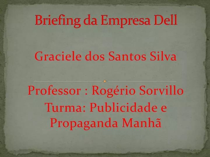 briefing da empresa dell