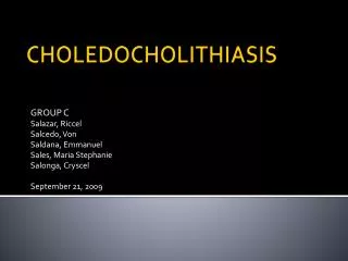 CHOLEDOCHOLITHIASIS
