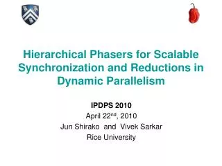 Hierarchical Phasers for Scalable Synchronization and Reductions in Dynamic Parallelism