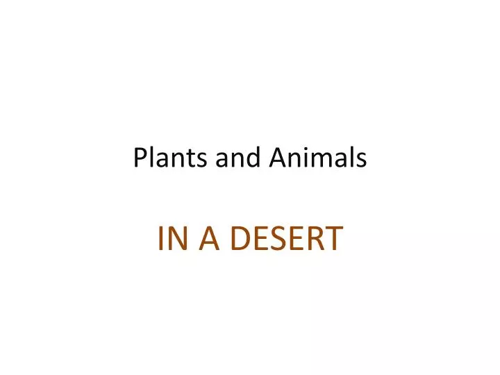 plants and animals