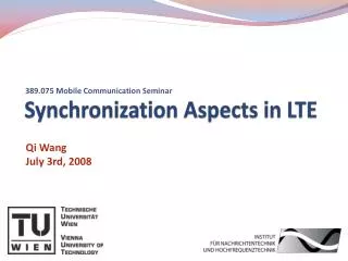 Synchronization Aspects in LTE