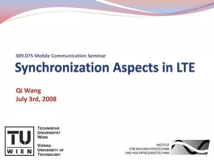 synchronization aspects in lte