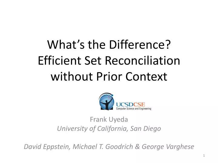 what s the difference efficient set reconciliation without prior context