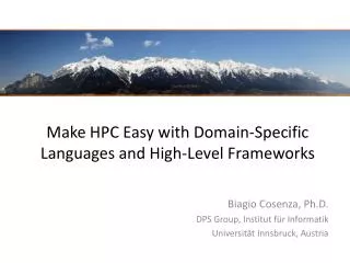 Make HPC Easy with Domain-Specific Languages and High-Level Frameworks