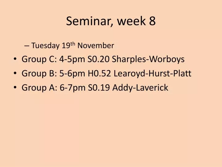 seminar week 8