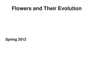 Flowers and Their Evolution