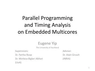 Parallel Programming and Timing Analysis on Embedded Multicores