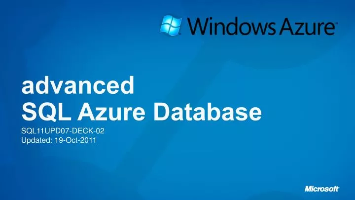 advanced sql azure database