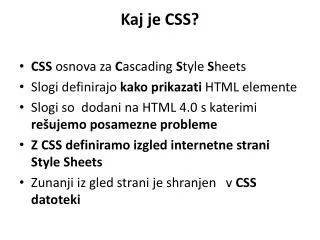Kaj je CSS?