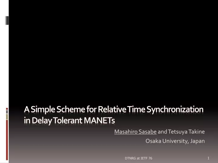 a simple scheme for relative time synchronization in delay tolerant manets