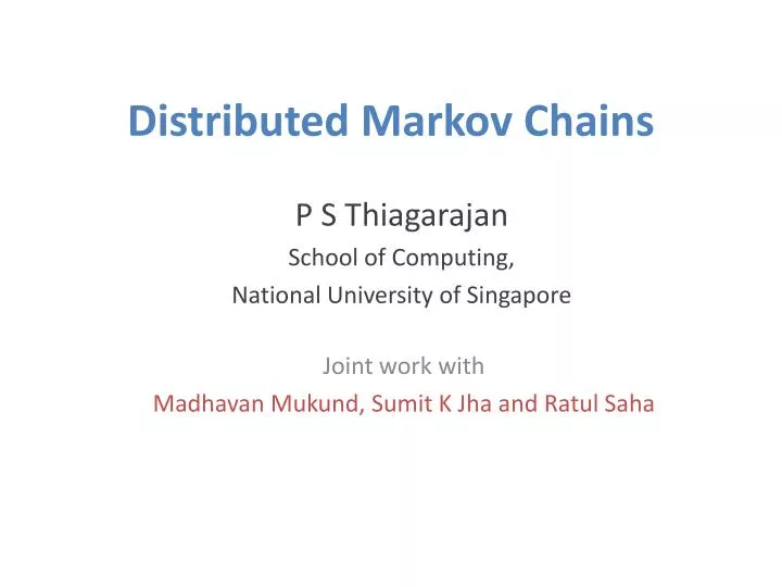 distributed markov chains