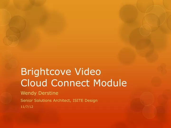 brightcove video cloud connect module