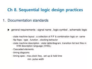 Ch 8. Sequential logic design practices