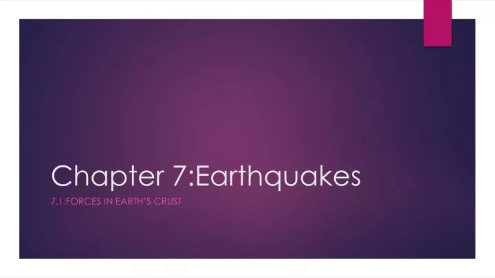 chapter 7 earthquakes