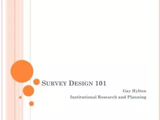Survey Design 101