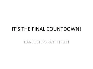 it s the final countdown