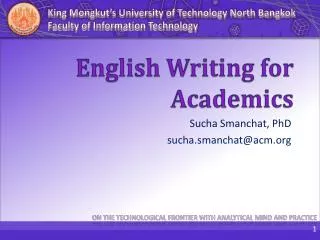 English Writing for Academics