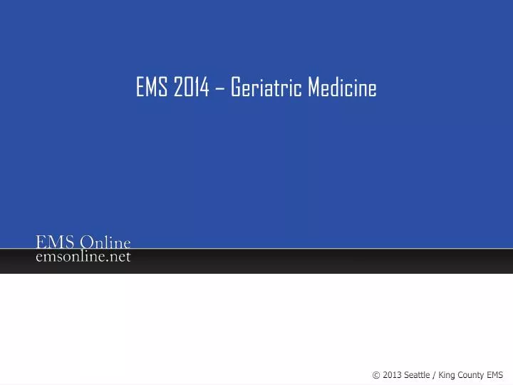 ems 2014 geriatric medicine