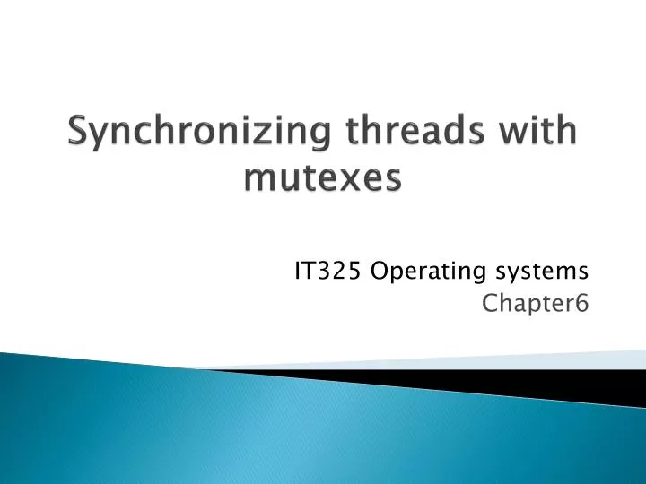synchronizing threads with mutexes
