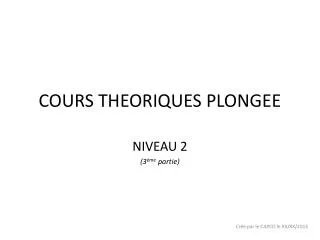 cours theoriques plongee