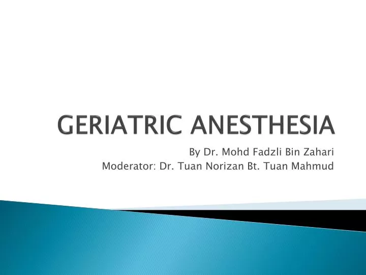 geriatric anesthesia