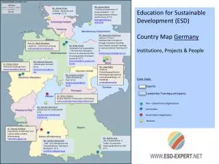 Education for Sustainable Development (ESD) Country Map Germany Institutions, Projects &amp; People